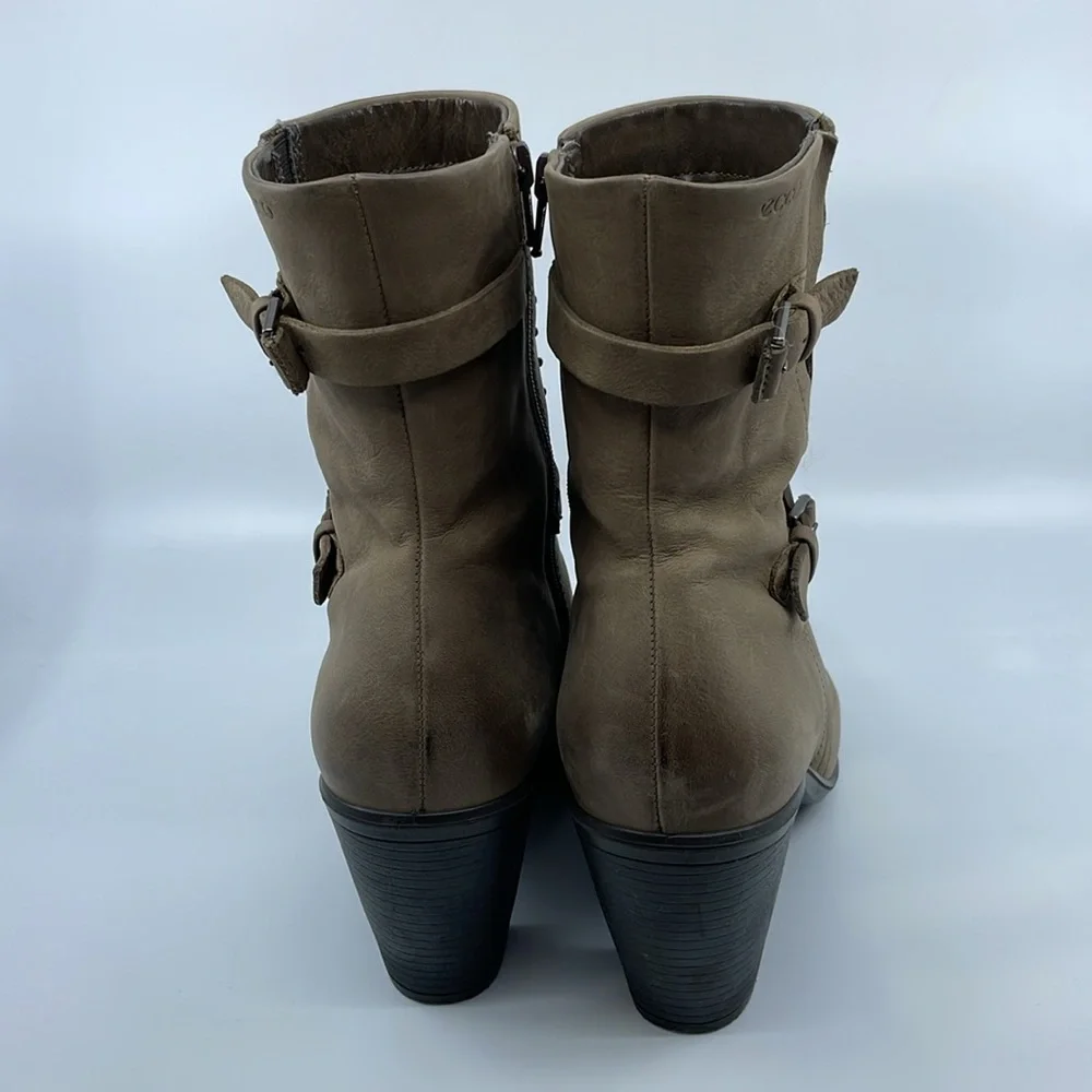 Ecco suede studded heeled ankle boots
